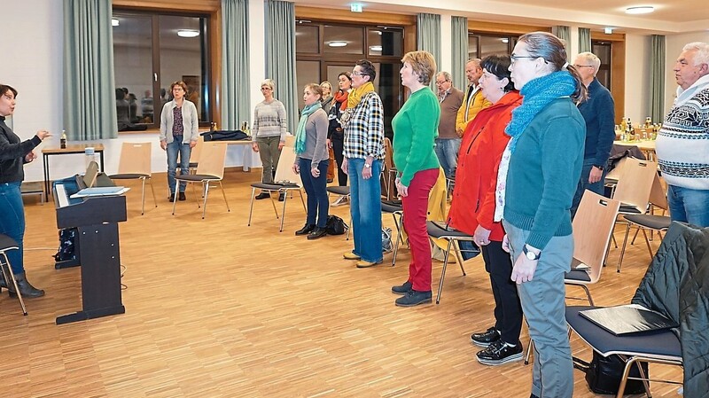 Chorleiterin Luisa Blas (links) und der Kirchenchor Wiesent proben momentan im Pfarrsaal. Neue Mitglieder - egal ob Anfänger oder Fortgeschrittene - sind herzlich willkommen. Das Einzige, was sie mitbringen sollten, ist die Freude an der Kirchenmusik.