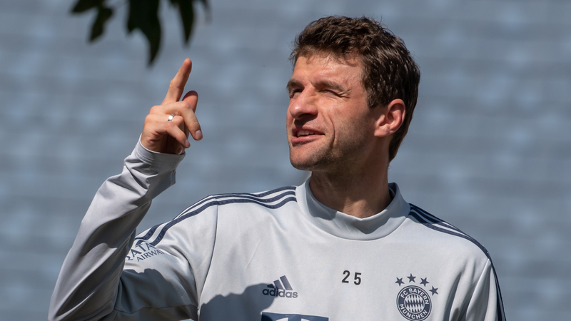 Thomas Müller beim Trainingslager des FC Bayern in Doha