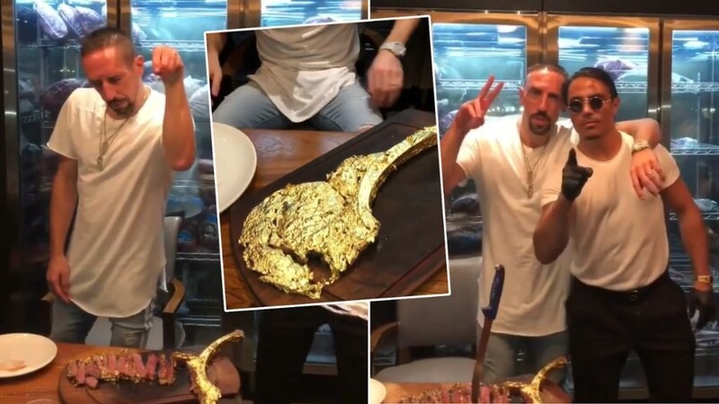 Stein des Anstoßes war der Verzehr dieses mit Blattgold überzogenen Steaks. Franck Ribéry brachte das viel Ärger ein.