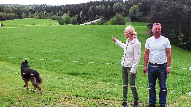 Unter der Weide, wo Anita und Markus Fichtl ihre Mutterkühe halten wollen, könnte schon bald eine Stromtrasse verlaufen.