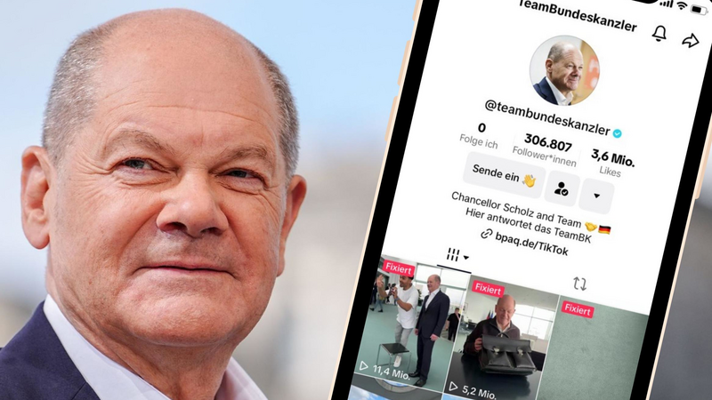 Bundeskanzler Olaf Scholz hat seit Anfang April ein eigenes Profil auf der Social-Media-Plattform Tiktok.