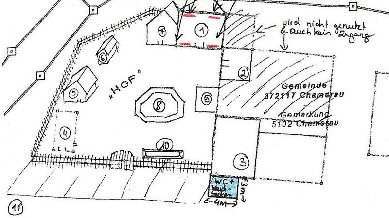 In der Anlage der Plan für einen Hofkindergarten in Chamerau in der Bahnhofstraße, im Nutzungsplan eines Gewerbegebietes. Er wäre der erste im Landkreis Cham und der zweite in ganz Bayern.