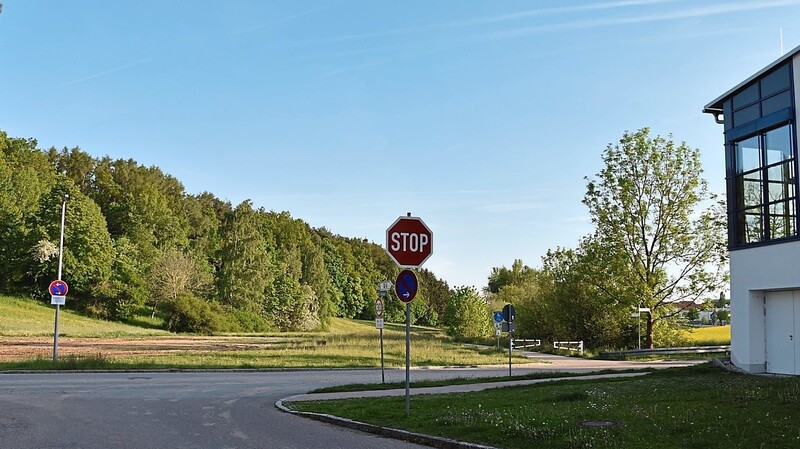 Auf der Wiese gegenüber der Raiffeisen-Sporthalle sollen bis zu 60 Parkplätze geschaffen werden.